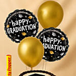 Year of Graduation Designed Chocolate Cake and Balloons
