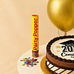Year of Graduation Designed Chocolate Cake and Balloons