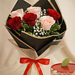 Roses and Mini Mousse Cake Combo