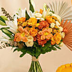 Happiness - Orange Flowers Cheese cake 6 inches & Balloons