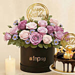 Birthday Flowers Cake & Wine