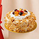 Fruit Cake With 3 Red Roses Bouquet