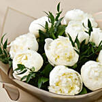 Elegant 10 White Peonies Bouquet