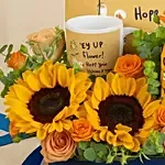 Get Well Soon Floral & Comfort Hamper with Mug N Cushion