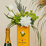 Luxury Flower Arrangement with Veuve Clicquot Champagne