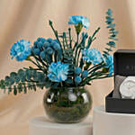 Azure Floral Harmony & Titan Edge Ceramic Watch Set