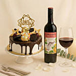 Birthday Cake and wine