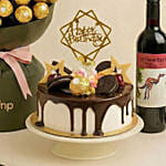 Birthday Celebration - Roses Rochers Cake and Wine