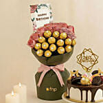 Birthday Celebration - Roses Rochers Cake and Wine
