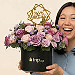 Birthday Flowers Box Arrangement