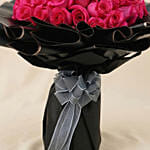 50 Dark Pink Roses Bouquet