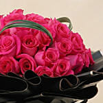 50 Dark Pink Roses Bouquet