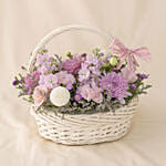 Enticing Mixed Flowers Round Basket