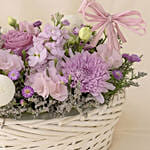 Enticing Mixed Flowers Round Basket