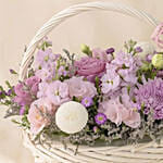 Enticing Mixed Flowers Round Basket