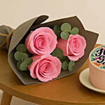 Sisters Day Mono Cake And Flower Bouquet
