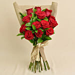 12 Valentines Red Roses Love Bouquet For Valentines