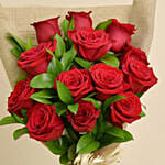 12 Valentines Red Roses Love Bouquet For Valentines