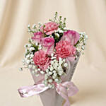 Gentle Love carnations and Roses Posy
