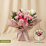 2 in 1 Pink Carnation Bouquet with Hidden Vase