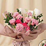 2 in 1 Pink Carnation Bouquet with Hidden Vase