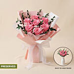 2 in 1 Pink Rose Bouquet with Hidden Vase