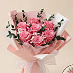 2 in 1 Pink Rose Bouquet with Hidden Vase