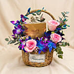 Lindt Swiss Chocolate And Flowers Basket