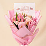 Moms Love Lily Hand Bouquet with Cake