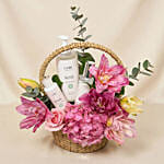 Body Care And Flowers Basket