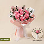 2 in 1 Pink Rose Bouquet with Hidden Vase