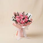 2 in 1 Pink Rose Bouquet with Hidden Vase