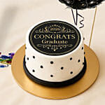 Graduation Congrats Chocolate Mini Cake & Balloons