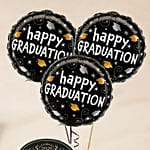 Graduation Congrats Chocolate Mini Cake & Balloons