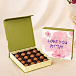 Elegant Dual Chrysanthemum Bouquet with Chocolate for Mom