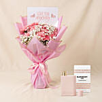 Love You Mom Carnations & Burberry Perfume Combo