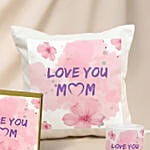Love You Mom Chocolates Cushion, Mug & Chocolates