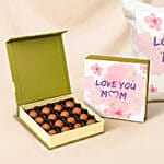Love You Mom Gift Set with Preserve Flowers Bouquet