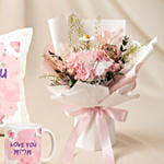 Love You Mom Gift Set with Preserve Flowers Bouquet