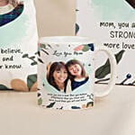 Love You Mom Personalised Canvas Frame Cushion & Mug