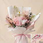 Preserved Hydrangea Bouquet with Birdnest Peach Gum