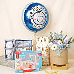 Its a Baby Boy Flowers Arrangment giftset
