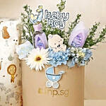 Its a Baby Boy Flowers Arrangment giftset