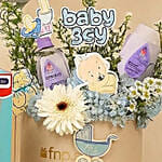 Its a Baby Boy Flowers Arrangment giftset with Balloon