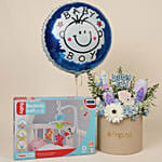 Its a Baby Boy Flowers giftset with Balloon