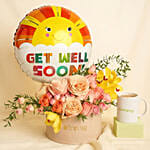 Get Well Soon Flowers & Balloon