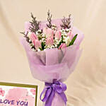 Elegant Tulips Bouquet with Chocolate Cake Combos