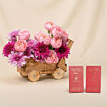 Flowers Cart Wine and Chocolates Bar