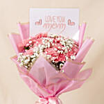 Love You Mom Carnations with Burberry Perfume Combo