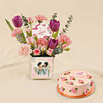 Mothers Day Personalised flower vase and Cake